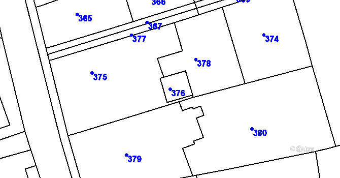 Parcela st. 376 v KÚ Podomí, Katastrální mapa