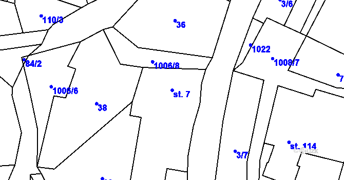 Parcela st. 7 v KÚ Krasíkov, Katastrální mapa