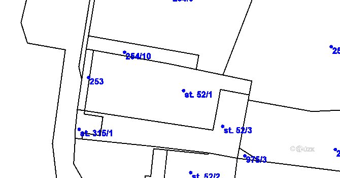 Parcela st. 52/4 v KÚ Krasíkov, Katastrální mapa