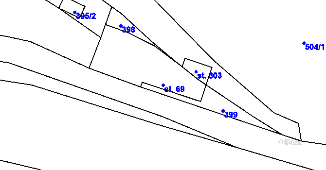 Parcela st. 69 v KÚ Krasíkov, Katastrální mapa