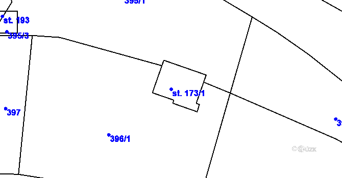 Parcela st. 173/1 v KÚ Krasíkov, Katastrální mapa