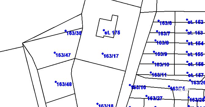 Parcela st. 163/17 v KÚ Krasíkov, Katastrální mapa