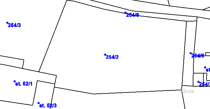 Parcela st. 254/2 v KÚ Krasíkov, Katastrální mapa