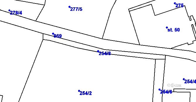 Parcela st. 254/8 v KÚ Krasíkov, Katastrální mapa