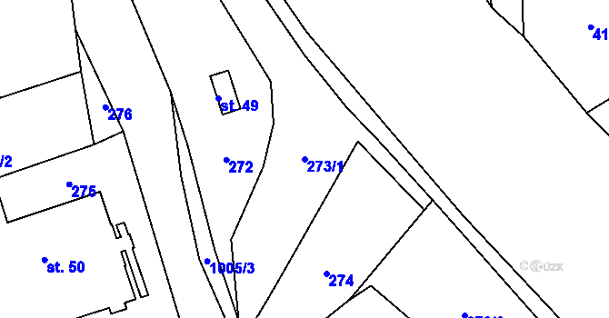 Parcela st. 273/1 v KÚ Krasíkov, Katastrální mapa