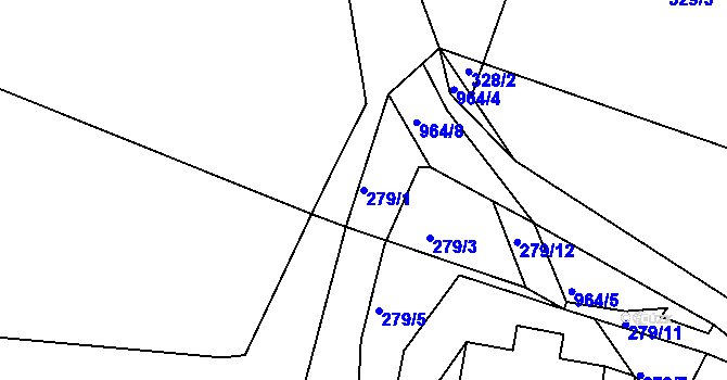 Parcela st. 279/1 v KÚ Krasíkov, Katastrální mapa