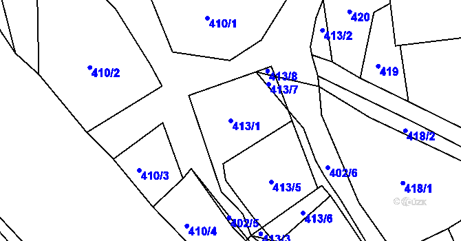 Parcela st. 413/1 v KÚ Krasíkov, Katastrální mapa
