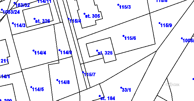 Parcela st. 325 v KÚ Krasíkov, Katastrální mapa