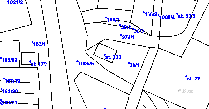 Parcela st. 330 v KÚ Krasíkov, Katastrální mapa