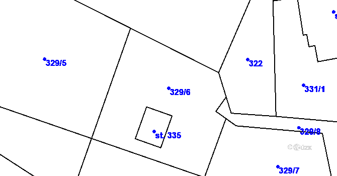 Parcela st. 329/6 v KÚ Krasíkov, Katastrální mapa