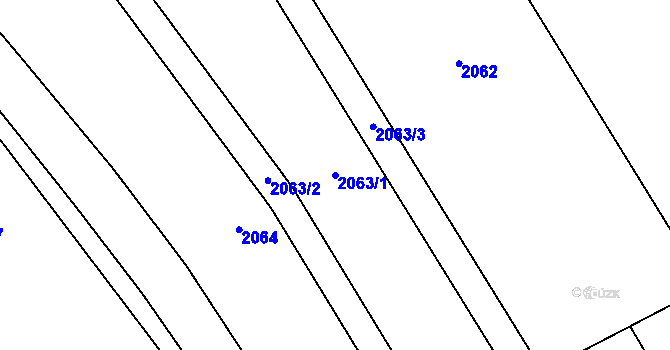 Parcela st. 2063/1 v KÚ Krasíkov, Katastrální mapa
