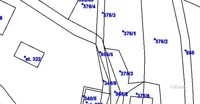 Parcela st. 956/5 v KÚ Krasíkov, Katastrální mapa