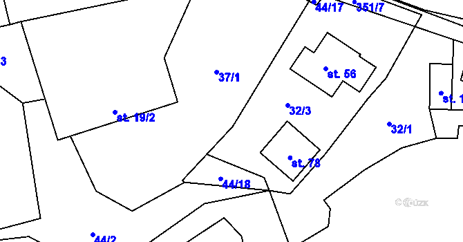 Parcela st. 32/4 v KÚ Krasíkovice, Katastrální mapa