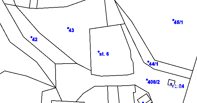 Parcela st. 6 v KÚ Pobistrýce, Katastrální mapa