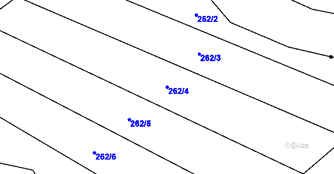 Parcela st. 262/4 v KÚ Pobistrýce, Katastrální mapa