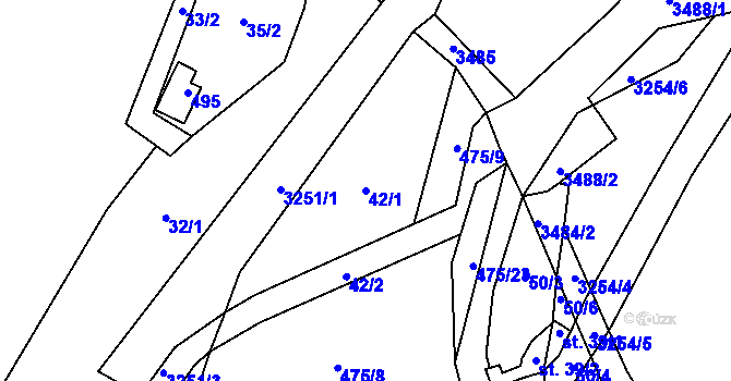 Parcela st. 42/1 v KÚ Radětín, Katastrální mapa