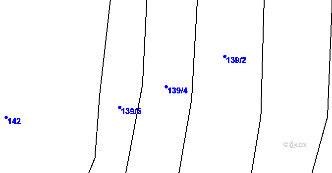 Parcela st. 139/4 v KÚ Radětín, Katastrální mapa