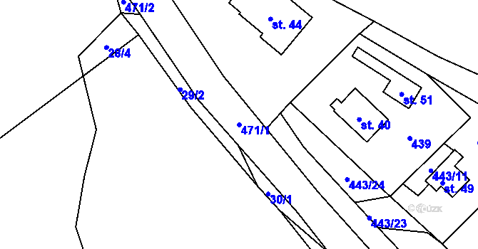 Parcela st. 471/1 v KÚ Radětín, Katastrální mapa
