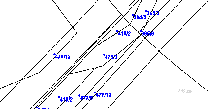 Parcela st. 475/3 v KÚ Radětín, Katastrální mapa