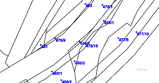 Parcela st. 476/7 v KÚ Radětín, Katastrální mapa