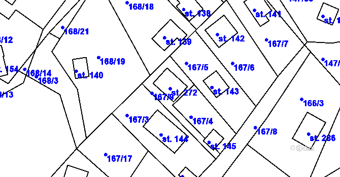 Parcela st. 272 v KÚ Kraskov, Katastrální mapa