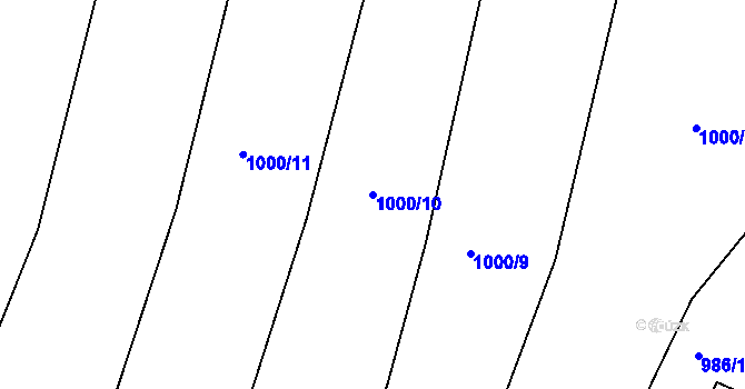 Parcela st. 1000/10 v KÚ Kraskov, Katastrální mapa