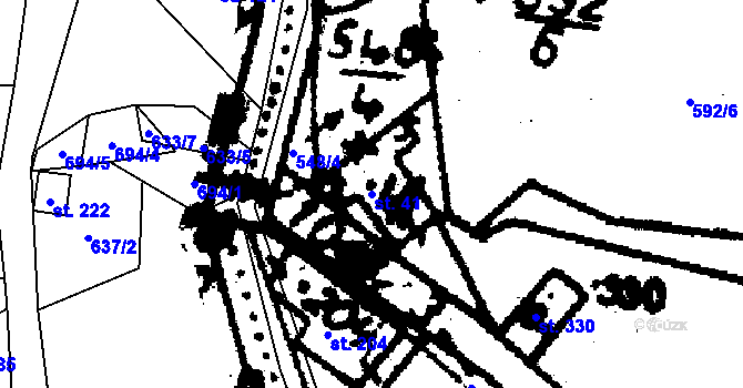 Parcela st. 41 v KÚ Tisová u Kraslic, Katastrální mapa