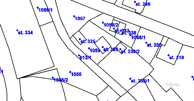 Parcela st. 326 v KÚ Tisová u Kraslic, Katastrální mapa
