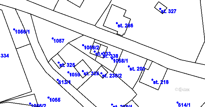 Parcela st. 338 v KÚ Tisová u Kraslic, Katastrální mapa