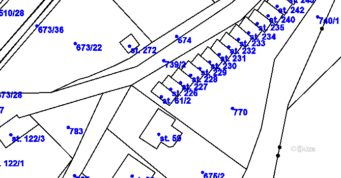 Parcela st. 226 v KÚ Zelená Hora u Kraslic, Katastrální mapa