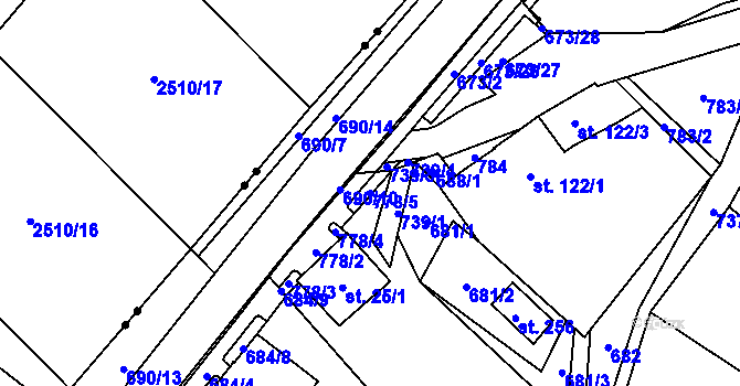 Parcela st. 778/5 v KÚ Zelená Hora u Kraslic, Katastrální mapa