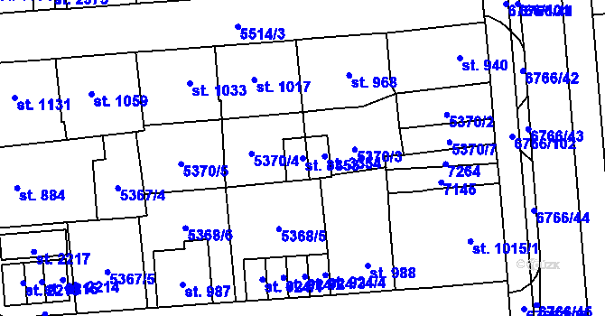 Parcela st. 3353 v KÚ Kraslice, Katastrální mapa
