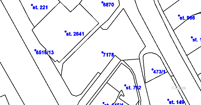Parcela st. 144 v KÚ Kraslice, Katastrální mapa