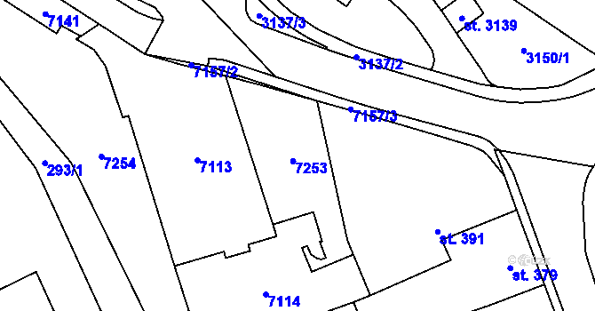 Parcela st. 389/3 v KÚ Kraslice, Katastrální mapa