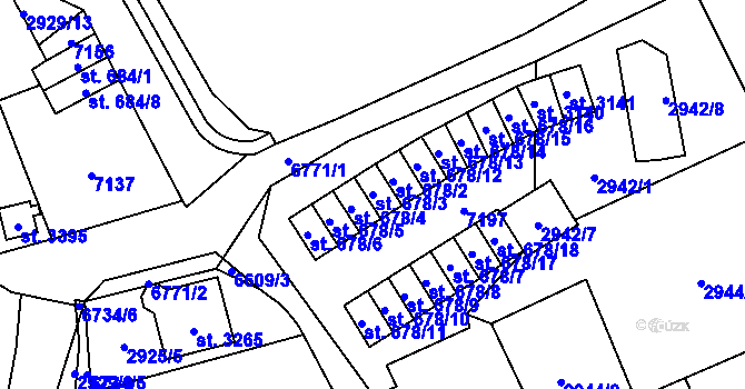 Parcela st. 678/3 v KÚ Kraslice, Katastrální mapa