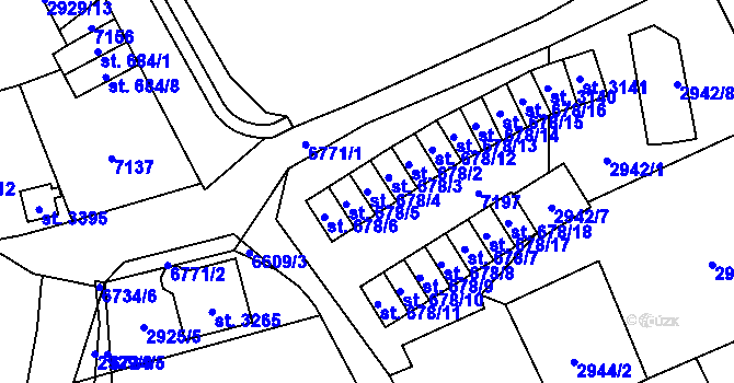 Parcela st. 678/4 v KÚ Kraslice, Katastrální mapa