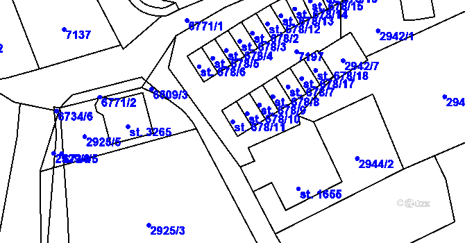 Parcela st. 678/11 v KÚ Kraslice, Katastrální mapa