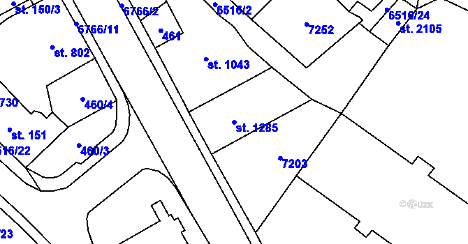 Parcela st. 1285 v KÚ Kraslice, Katastrální mapa