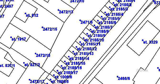 Parcela st. 2185/11 v KÚ Kraslice, Katastrální mapa