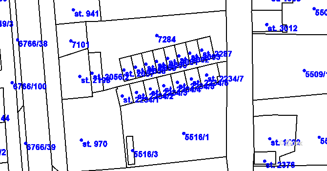 Parcela st. 2234/4 v KÚ Kraslice, Katastrální mapa