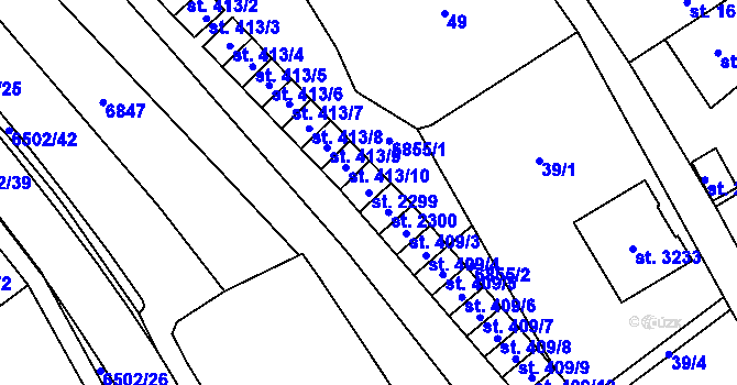 Parcela st. 2299 v KÚ Kraslice, Katastrální mapa