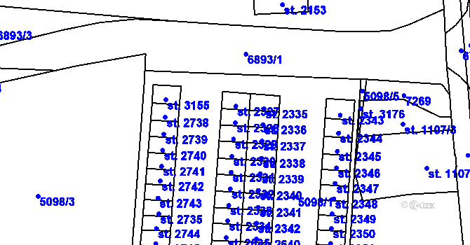 Parcela st. 2328 v KÚ Kraslice, Katastrální mapa