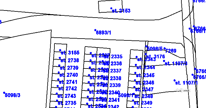 Parcela st. 2335 v KÚ Kraslice, Katastrální mapa
