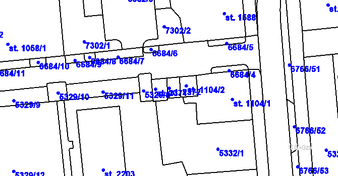 Parcela st. 2372 v KÚ Kraslice, Katastrální mapa
