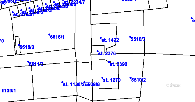 Parcela st. 2376 v KÚ Kraslice, Katastrální mapa