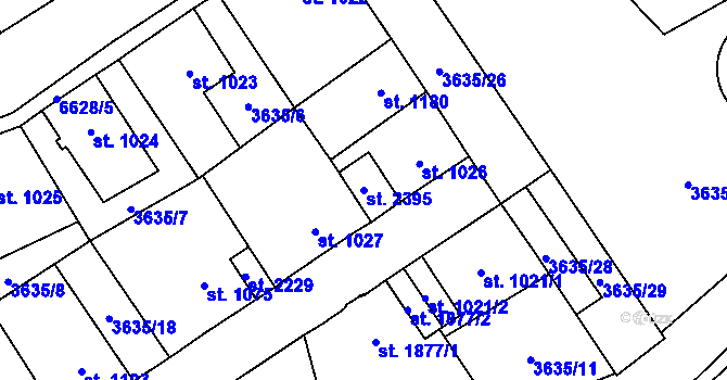 Parcela st. 2395 v KÚ Kraslice, Katastrální mapa