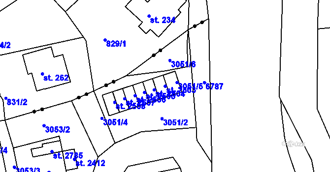 Parcela st. 2503 v KÚ Kraslice, Katastrální mapa