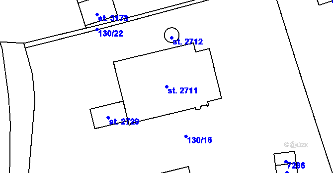 Parcela st. 2711 v KÚ Kraslice, Katastrální mapa