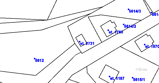 Parcela st. 2731 v KÚ Kraslice, Katastrální mapa