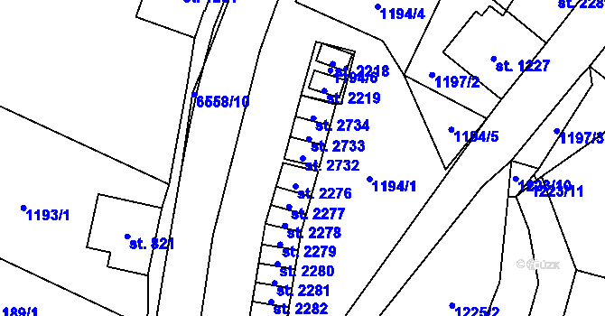 Parcela st. 2732 v KÚ Kraslice, Katastrální mapa